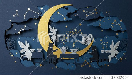 A cat and a fairy have a tea party on a moonlit night (16:9) A cat and a fairy have a tea party on a moonlit night (16:9) 132032004