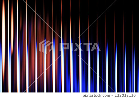 Ribbed neon glass 3d background with vertical striped texture, bright red blue gradient. Luminous transparent surface with lighting effect. Abstract black bg with radiant line pattern. 3D illustration Ribbed neon glass 3d background with vertical striped texture, bright red blue gradient. Luminous transparent surface with lighting effect. Abstract black bg with radiant line pattern. 3D illustration 132032136