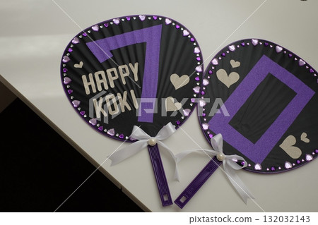 Handmade fan for celebrating 70th birthday Handmade fan for celebrating 70th birthday 132032143