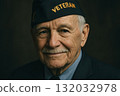 portrait of an elderly veteran 132032978