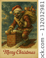 vintage santa clown illustration 132032981