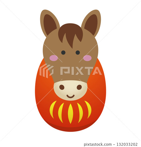 達摩新年賀卡插畫素材2026 132033202