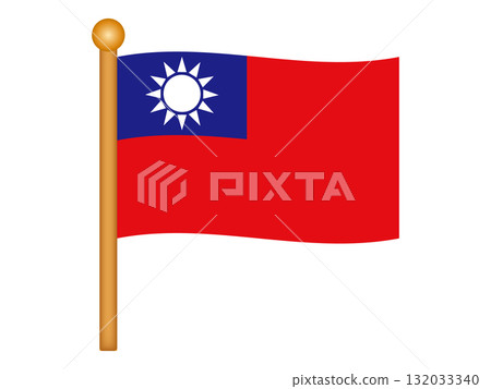 Simple Taiwan flag icon illustration material Simple Taiwan flag icon illustration material 132033340