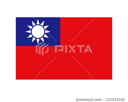 Simple Taiwan flag icon illustration material 3 Simple Taiwan flag icon illustration material 3 132033342