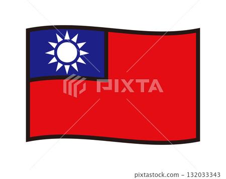 Simple Taiwan flag icon illustration material 5 Simple Taiwan flag icon illustration material 5 132033343