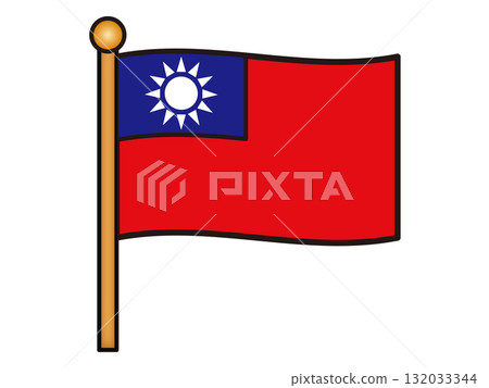 Simple Taiwan flag icon illustration material 4 Simple Taiwan flag icon illustration material 4 132033344