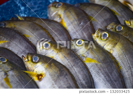 特色漁獲:新鮮捕撈的黃魚 特色漁獲:新鮮捕撈的黃魚 132033425