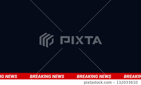 Breaking News Ticker Tape Banner. Red and White Marquee Text Loop. Vector Illustration. 132033610
