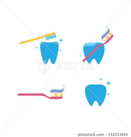 Teeth cleaning with toothbrushes Teeth cleaning with toothbrushes 132033684