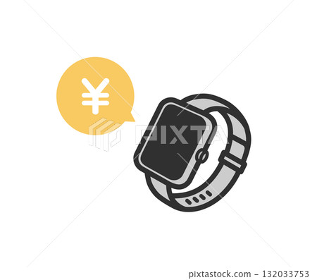 Smartwatch payment icon illustration 132033753