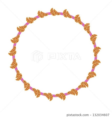 Croissant circular frame illustration 132034607