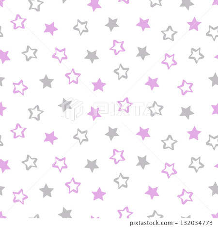 Stars is in pink and grey. Seamless pattern of delicate pastel colors stars. Vector illustration, background or wallpaper. Stars is in pink and grey. Seamless pattern of delicate pastel colors stars. Vector illustration, background or wallpaper. 132034773