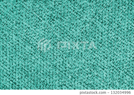 Close up, macro texture of upholstery turquoise woven fabric with detailed textile pattern Close up, macro texture of upholstery turquoise woven fabric with detailed textile pattern 132034996