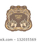 Decorative flowers and leaves in art nouveau style 132035569