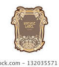 Decorative flowers and leaves in art nouveau style 132035571