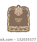 Decorative flowers and leaves in art nouveau style 132035577