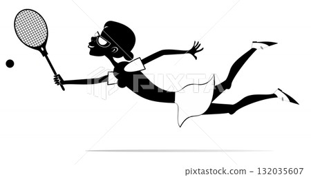 tennis, woman, vector 132035607