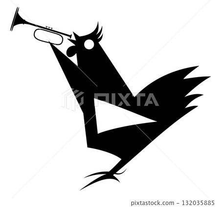 rooster, trumpet, bird 132035885