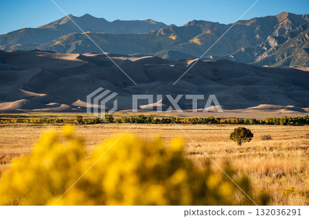 Great Sand Dunes National Park in autumn season of Colorado, USA. Great Sand Dunes National Park in autumn season of Colorado, USA. 132036291