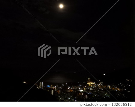 Moonlit night view of Atami and Sagami Bay Moonlit night view of Atami and Sagami Bay 132036512
