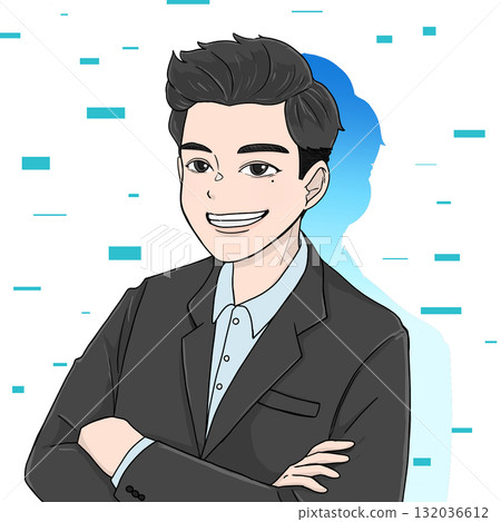 Smiling businessman with arms folded 132036612