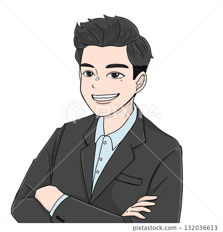 Smiling businessman with arms folded 132036613