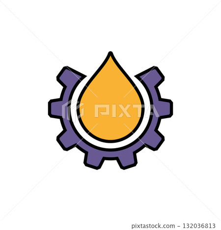 Gear wheel, cogwheel and a drop oil. Vector illustration. Gear wheel, cogwheel and a drop oil. Vector illustration. 132036813