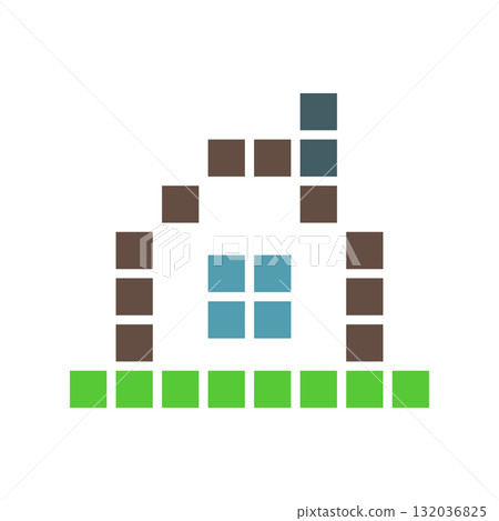 House icon. Vector illustration. Pixel art and dot style. House icon. Vector illustration. Pixel art and dot style. 132036825