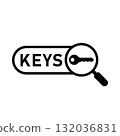 Key words icon. Search bar, key and magnifier. Vector illustration.  132036831
