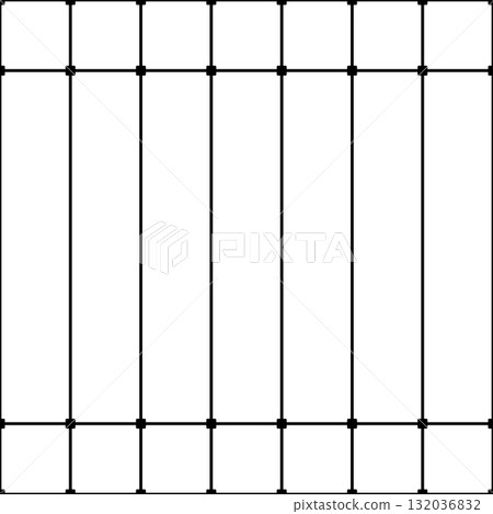 Black and white crossed thin lines. Seamless repeat pattern with squares. Editable vector background. 132036832