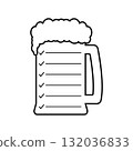 Beer list with glass beer mug. Vector illustration on white background.  132036833