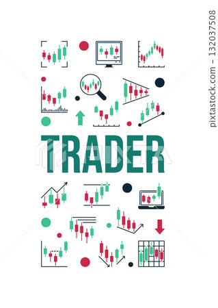 Trader vector Crypto Trading flat vertical illustration or banner 132037508