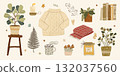 Hand drawn autumn illustration with home details 132037560