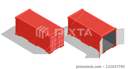 Isometric cargo container for shipping Isometric cargo container for shipping 132037785