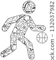 Basketball decorative icon for coloring. Olympic sport 132037982