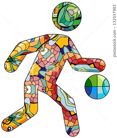 Basketball decorative icon. Olympic sport Basketball decorative icon. Olympic sport 132037983
