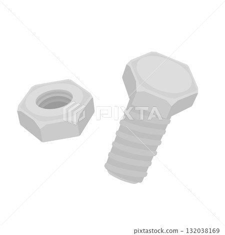 Bolt and nut illustration Bolt and nut illustration 132038169