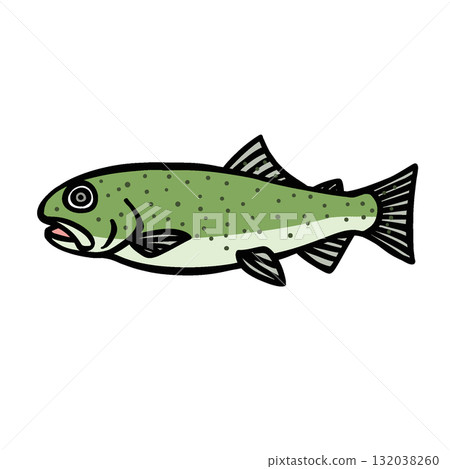 驚訝的哲羅鮭魚的簡單插圖 驚訝的哲羅鮭魚的簡單插圖 132038260