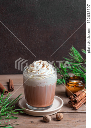 Eggnog Latte, Christmas winter coffee recipe Eggnog Latte, Christmas winter coffee recipe 132038507