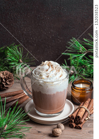 Eggnog Latte, winter coffee recipe 132038523