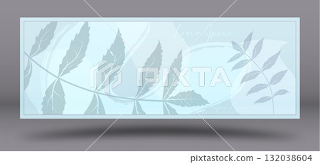 Background with abstract plants in minimalism style. Layout for covers, paintings, interior prints, posters and creative design 132038604