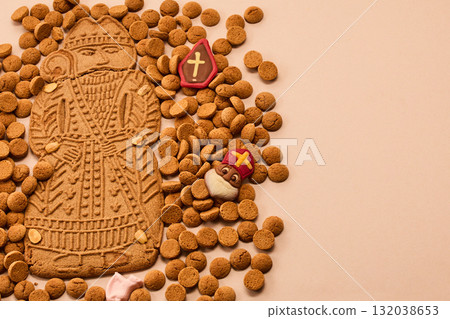 Festive Cookie Display. Sinterklaas cookies icons Festive Cookie Display. Sinterklaas cookies icons 132038653