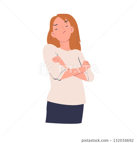 Woman Character Can t Agree Arguing and Show Disagreement Vector Illustration Woman Character Can t Agree Arguing and Show Disagreement Vector Illustration 132038692