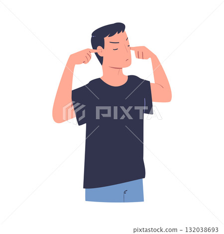 Man Character Can t Agree Arguing and Show Disagreement Vector Illustration Man Character Can t Agree Arguing and Show Disagreement Vector Illustration 132038693