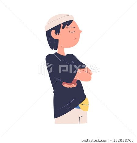 Man Character Can t Agree Arguing and Show Disagreement Vector Illustration Man Character Can t Agree Arguing and Show Disagreement Vector Illustration 132038703