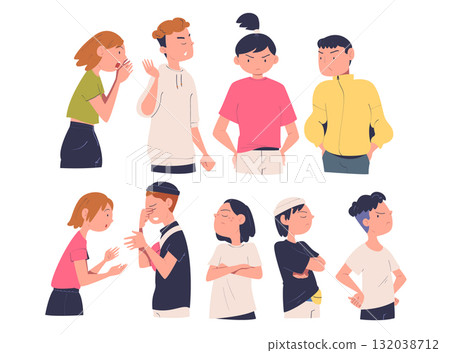 People Character Can t Agree Arguing and Show Disagreement Vector Set People Character Can t Agree Arguing and Show Disagreement Vector Set 132038712