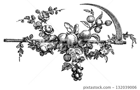 Vintage floral and scythe tailpiece Vintage floral and scythe tailpiece 132039006