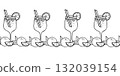 Cocktail Seamless border pattern. Aperol Spritz and orange fruit. Hand drawn ink illustration in Doodle style. For restaurant menus, bar decoration. 132039154