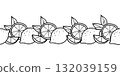 Hand drawn seamless border with lemon fruits, slices and leaves. Citrus doodle line vector for summer decoration, juice label, packaging, or background. 132039159