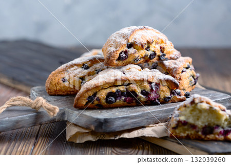 Homemade Fresh Blueberry Scones. Homemade Fresh Blueberry Scones. 132039260